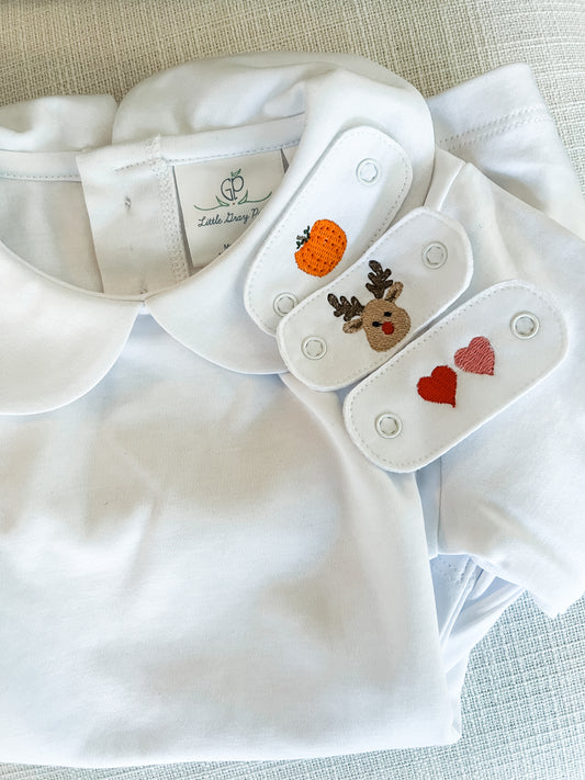 Add embroidery to your tabs (one per tab)